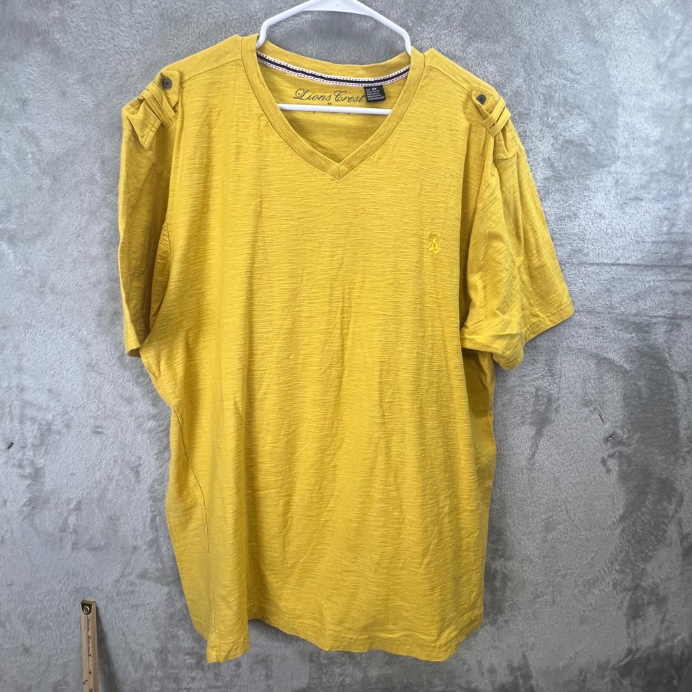 Lions Crest English Laundry Mens 2X Mustard Yellow Slubby Summer Rugged Preppy